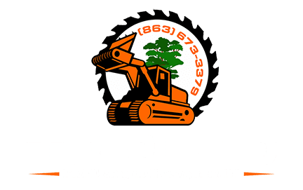 Triple D land clearing logo with excavator.