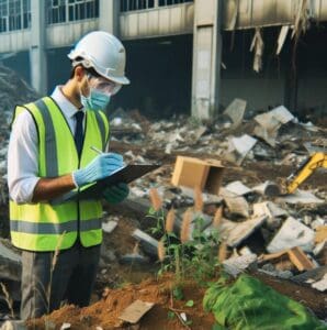 Environmental Specialist at Work in Fort Myers Demolition Site